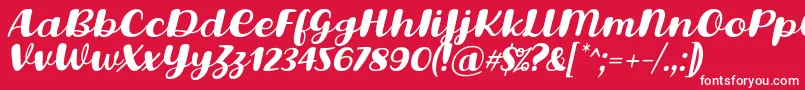 フォントLovina Octover Five Italic Font by Situjuh 7NTypes – 赤い背景に白い文字