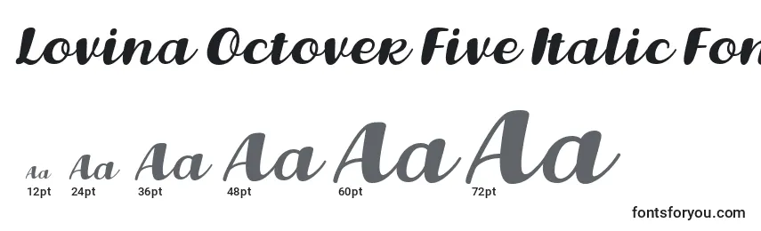 Размеры шрифта Lovina Octover Five Italic Font by Situjuh 7NTypes