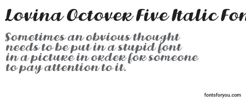 Lovina Octover Five Italic Font by Situjuh 7NTypes -fontin tarkastelu
