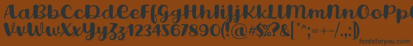 Lovina Octover Five Regular Font by Situjuh 7NTypes Font – Black Fonts on Brown Background