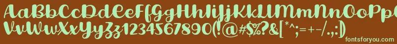 Шрифт Lovina Octover Five Regular Font by Situjuh 7NTypes – зелёные шрифты на коричневом фоне