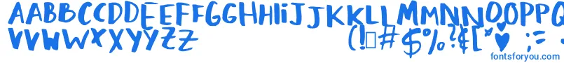 フォントLovingMemories Regular – 白い背景に青い文字