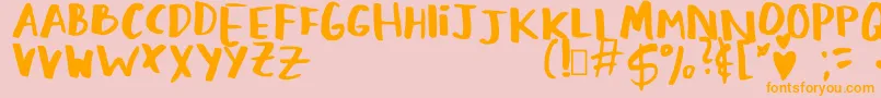 LovingMemories Regular Font – Orange Fonts on Pink Background