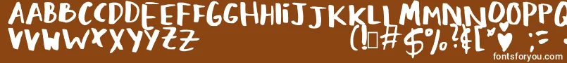 LovingMemories Regular Font – White Fonts on Brown Background