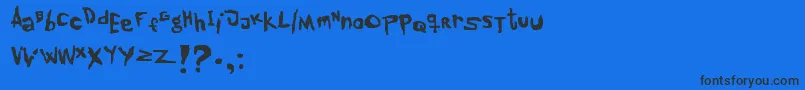 lowdown Font – Black Fonts on Blue Background