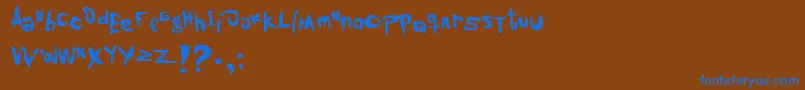 lowdown Font – Blue Fonts on Brown Background