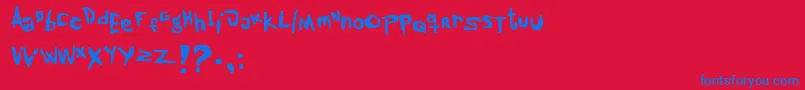 lowdown Font – Blue Fonts on Red Background