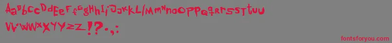 lowdown-Schriftart – Rote Schriften auf grauem Hintergrund
