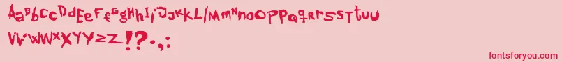 lowdown Font – Red Fonts on Pink Background