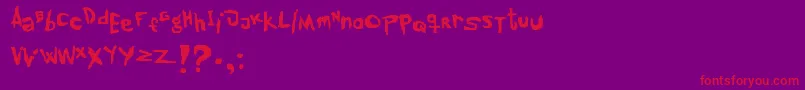 lowdown Font – Red Fonts on Purple Background