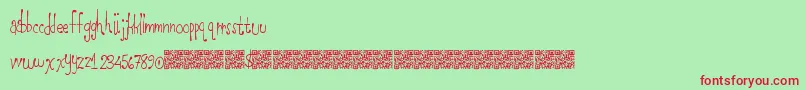 LowerCase Font – Red Fonts on Green Background