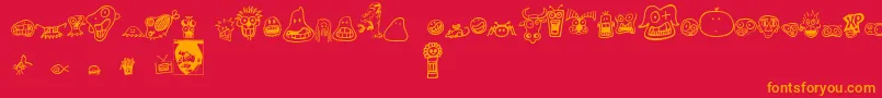 Philbats Font – Orange Fonts on Red Background