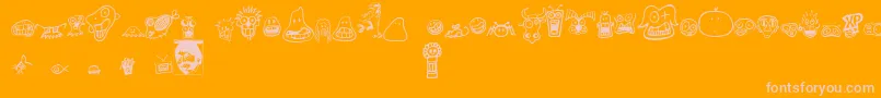 Philbats Font – Pink Fonts on Orange Background