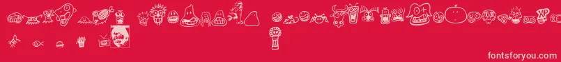 Philbats Font – Pink Fonts on Red Background