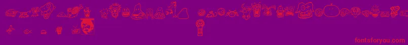 Philbats Font – Red Fonts on Purple Background
