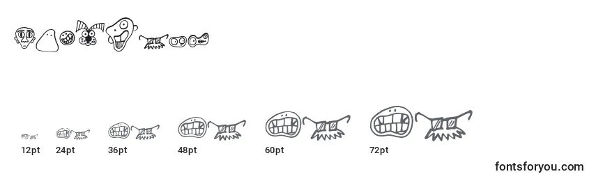 Размеры шрифта Philbats