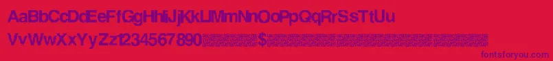 LowerResolution Font – Purple Fonts on Red Background