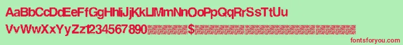 LowerResolution Font – Red Fonts on Green Background