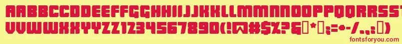 LOWRB    Font – Red Fonts on Yellow Background