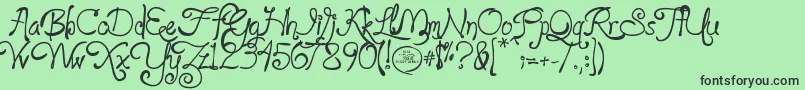 フォントloyalfame v1 1 – 緑の背景に黒い文字