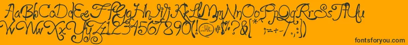 フォントloyalfame v1 1 – 黒い文字のオレンジの背景