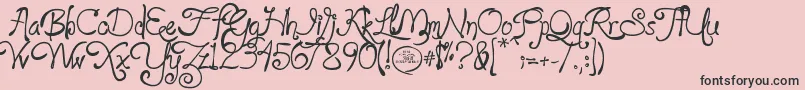 フォントloyalfame v1 1 – ピンクの背景に黒い文字