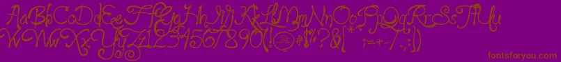 フォントloyalfame v1 1 – 紫色の背景に茶色のフォント