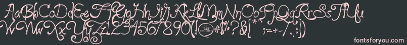 フォントloyalfame v1 1 – 黒い背景にピンクのフォント