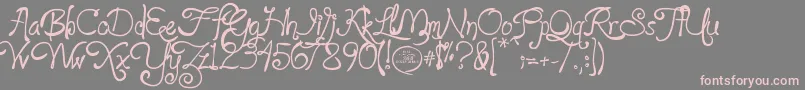 フォントloyalfame v1 1 – 灰色の背景にピンクのフォント