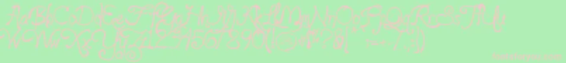 フォントloyalfame v1 1 – 緑の背景にピンクのフォント