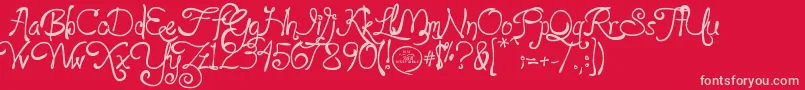 loyalfame v1 1-Schriftart – Rosa Schriften auf rotem Hintergrund
