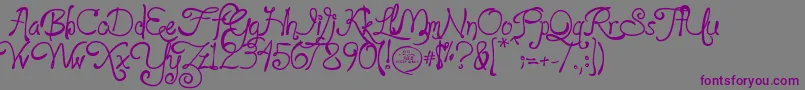 フォントloyalfame v1 1 – 紫色のフォント、灰色の背景