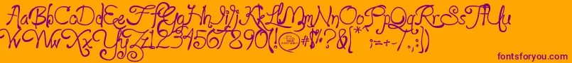 loyalfame v1 1 Font – Purple Fonts on Orange Background