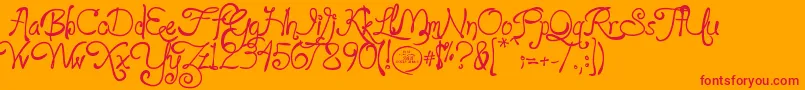 Fonte loyalfame v1 1 – fontes vermelhas em um fundo laranja