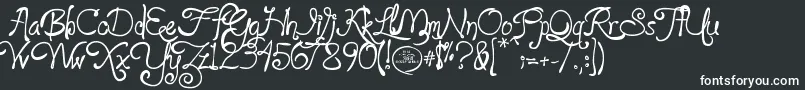 フォントloyalfame v1 1 – 黒い背景に白い文字