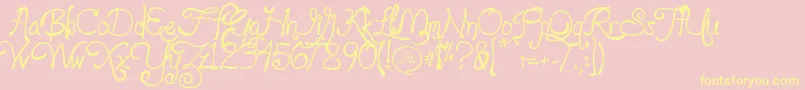 loyalfame v1 1-Schriftart – Gelbe Schriften auf rosa Hintergrund