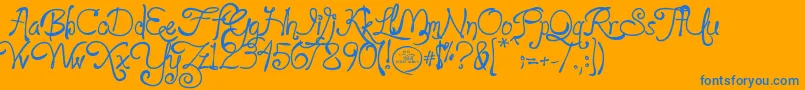 loyalfame v1 1 Font – Blue Fonts on Orange Background