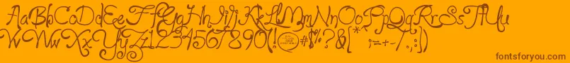 loyalfame v1 1 Font – Brown Fonts on Orange Background
