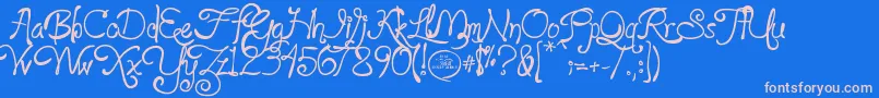 loyalfame v1 1 Font – Pink Fonts on Blue Background