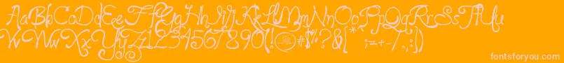 loyalfame v1 1 Font – Pink Fonts on Orange Background