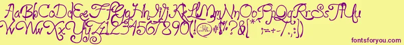 loyalfame v1 1 Font – Purple Fonts on Yellow Background