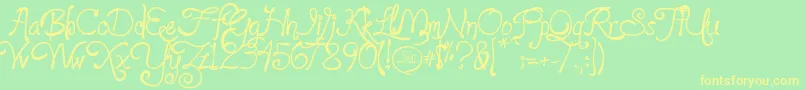 loyalfame v1 1 Font – Yellow Fonts on Green Background