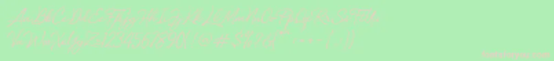 Loyalty Script Demo Font – Pink Fonts on Green Background