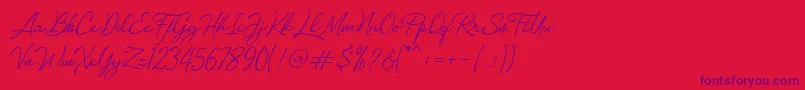 Loyalty Script Demo Font – Purple Fonts on Red Background