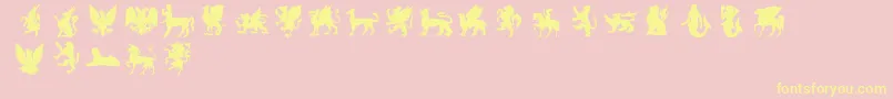 lpmyth Font – Yellow Fonts on Pink Background