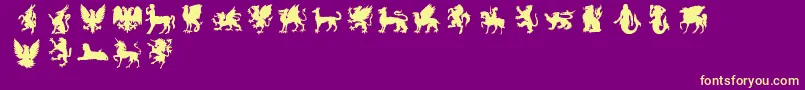 lpmyth Font – Yellow Fonts on Purple Background