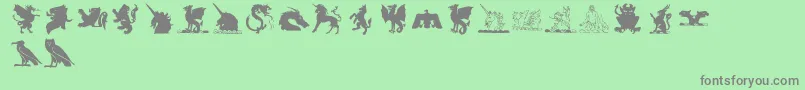 フォントlpmyth2 – 緑の背景に灰色の文字