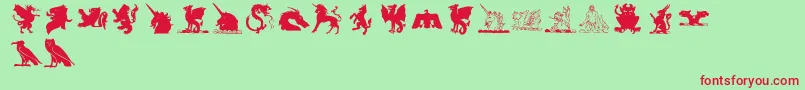 フォントlpmyth2 – 赤い文字の緑の背景