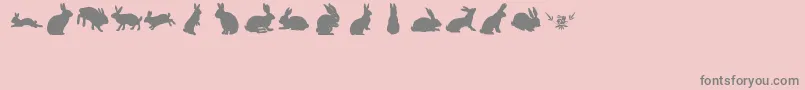 Fonte lprabbits1 – fontes cinzas em um fundo rosa