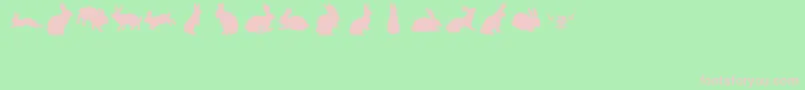 フォントlprabbits1 – 緑の背景にピンクのフォント